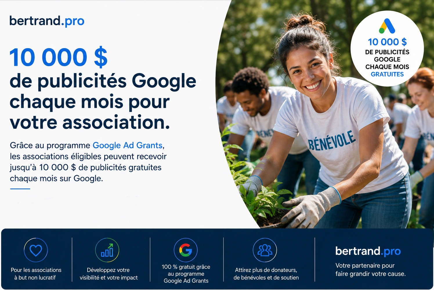 Participez au programme Ad Grants avec Bertrand.pro