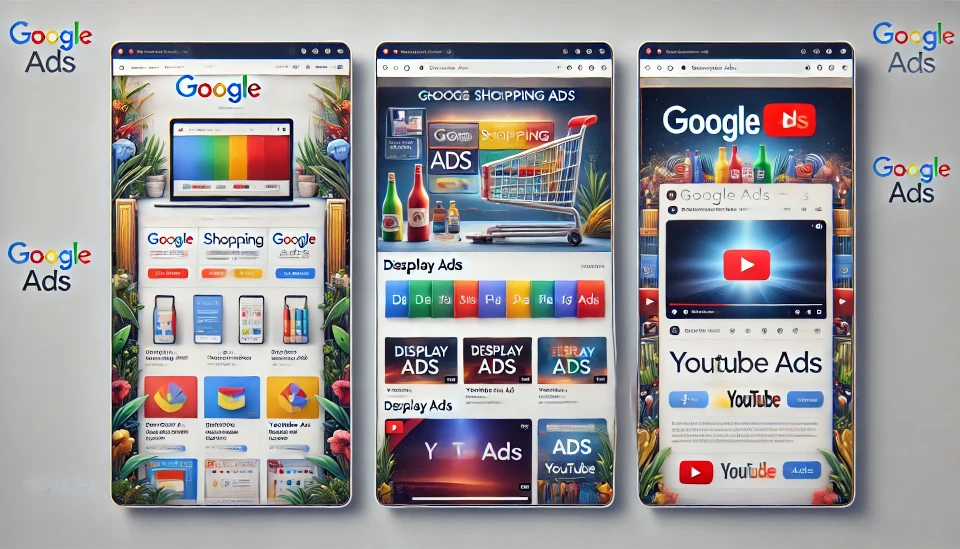 Shopping, Display, Youtube, d'autres canaux de diffusion de Google Ads, Bertrand.pro